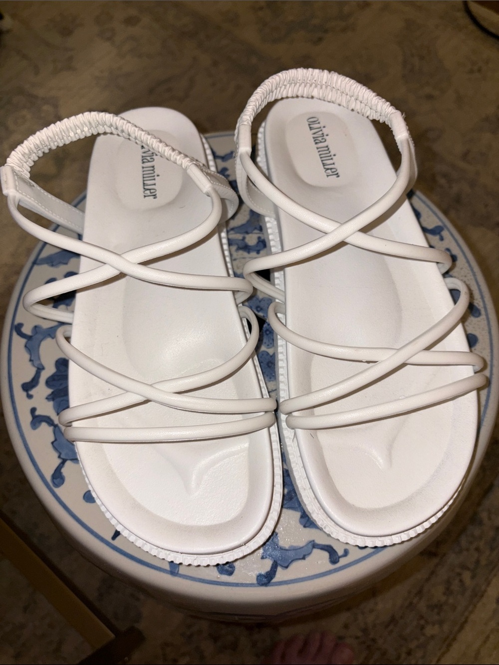 Olivia Miller Women's White Chunky Dad Sandals Sz 10 /41